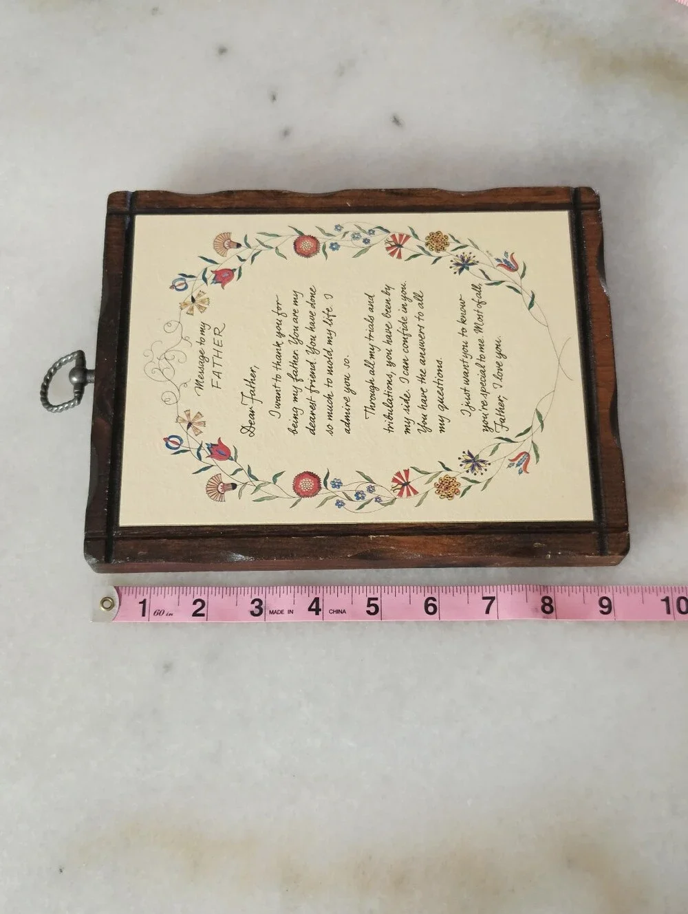 Vintage Wooden Wall Plaques Featuring Sentimental 